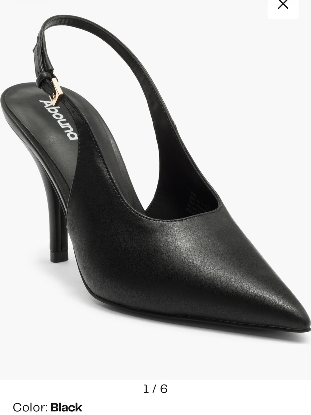 Abound Black Pointed Slingback Heel